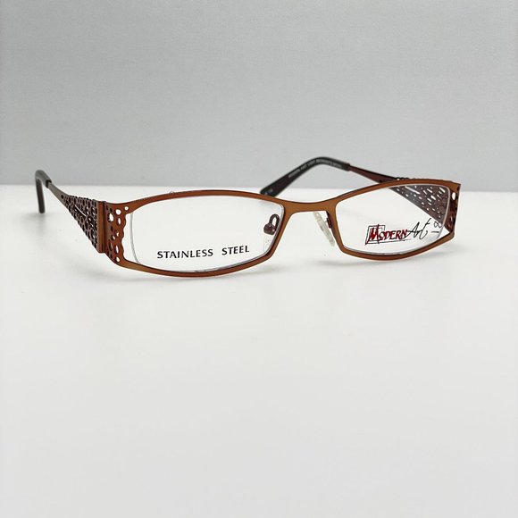 Modern Art Eyeglasses Eye Glasses Frames A307 Brown 50-18-135 - Picture 1 of 6